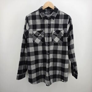 Forward Observations Group FOG Men Flannel Shirt Medium Black Grey Buffalo Check